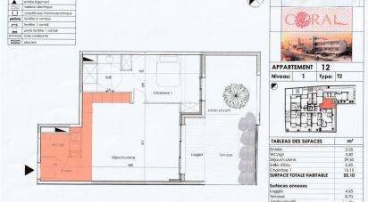 Appartement 2 pièces de 55 m² à LE CAP D'AGDE (34300)