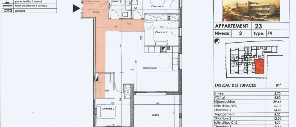 Appartement 4 pièces de 100 m² à LE CAP D'AGDE (34300)
