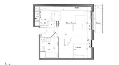 Appartement 2 pièces de 45 m² à Sainte-Geneviève-des-Bois (91700)