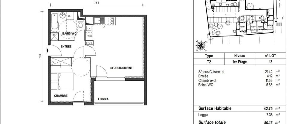 Apartment 2 rooms of 42 m² in Muret (31600)