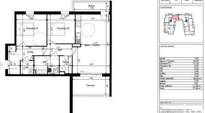 Appartement 3 pièces de 66 m² à Provins (77160)