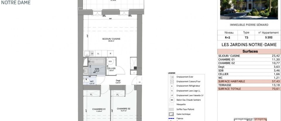 Appartement 3 pièces de 58 m² à Nîmes (30000)