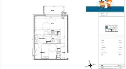 Appartement 2 pièces de 46 m² à Sainte-Catherine (62223)