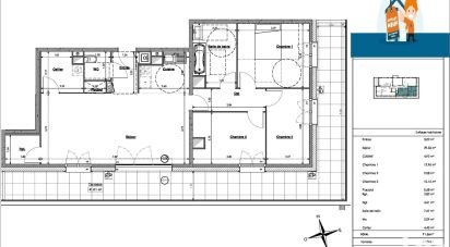 Appartement 4 pièces de 91 m² à Sainte-Catherine (62223)