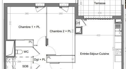 Apartment 3 rooms of 64 m² in Villeurbanne (69100)