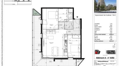 Appartement 3 pièces de 62 m² à Nice (06200)