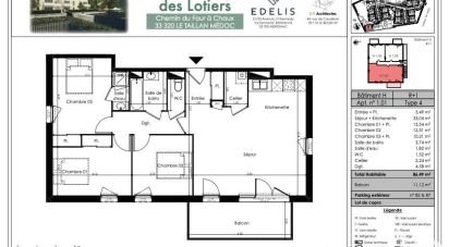 Appartement 4 pièces de 86 m² à Le Taillan-Médoc (33320)