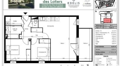 Appartement 3 pièces de 62 m² à Le Taillan-Médoc (33320)