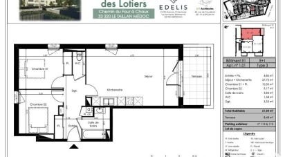 Appartement 3 pièces de 61 m² à Le Taillan-Médoc (33320)