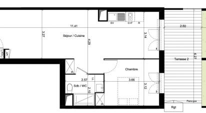 Appartement 2 pièces de 55 m² à Toulouse (31400)