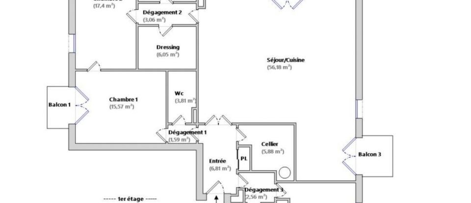 Appartement 4 pièces de 141 m² à Gradignan (33170)