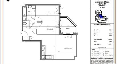 Appartement 3 pièces de 63 m² à Savigny-le-Temple (77176)