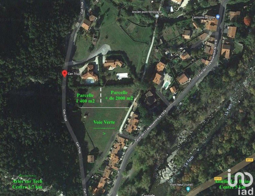 Terrain de 1 400 m² à Amélie-les-Bains-Palalda (66110)
