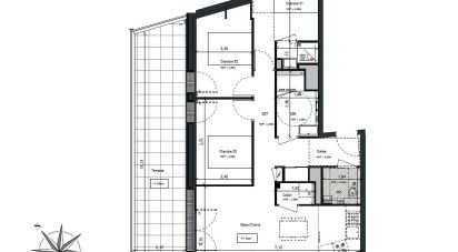 Apartment 4 rooms of 75 m² in Vannes (56000)