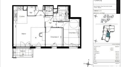 Appartement 3 pièces de 72 m² à Meaux (77100)
