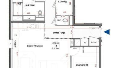 Appartement 4 pièces de 87 m² à Cébazat (63118)