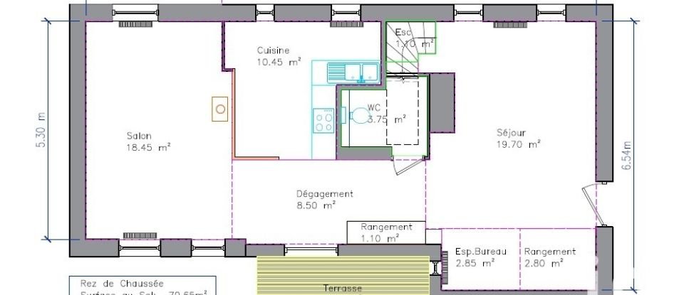 Maison traditionnelle 4 pièces de 90 m² à Favrieux (78200)