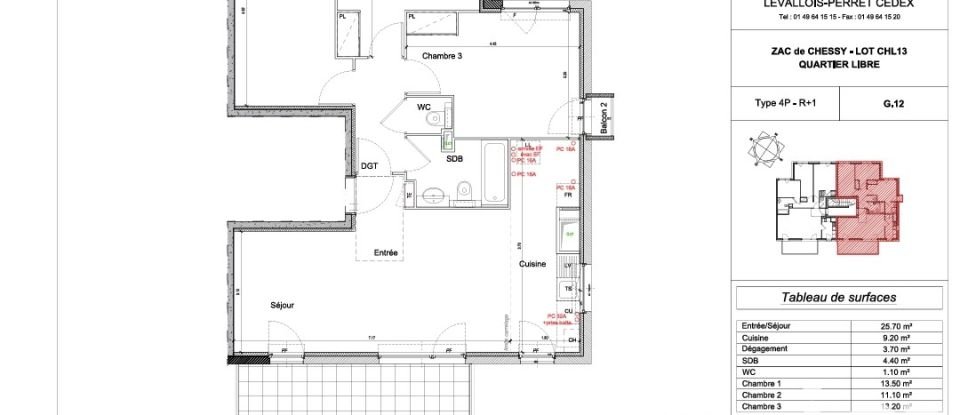 Appartement 4 pièces de 82 m² à Chessy (77700)