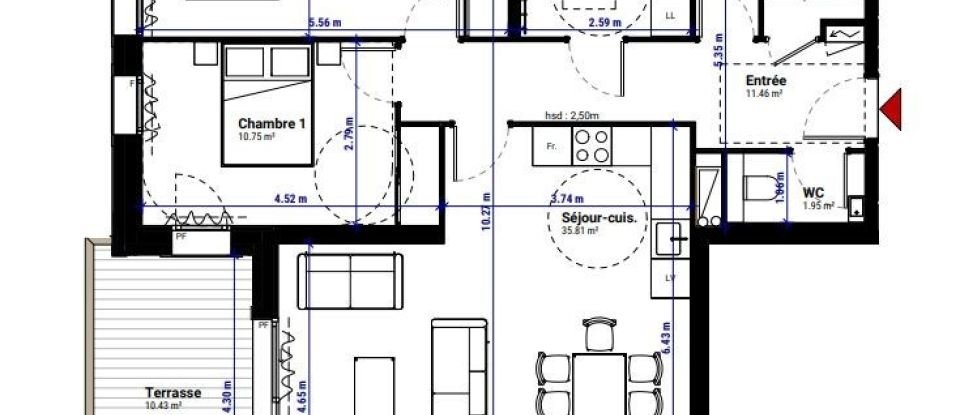 Appartement 3 pièces de 84 m² à Huez (38750)