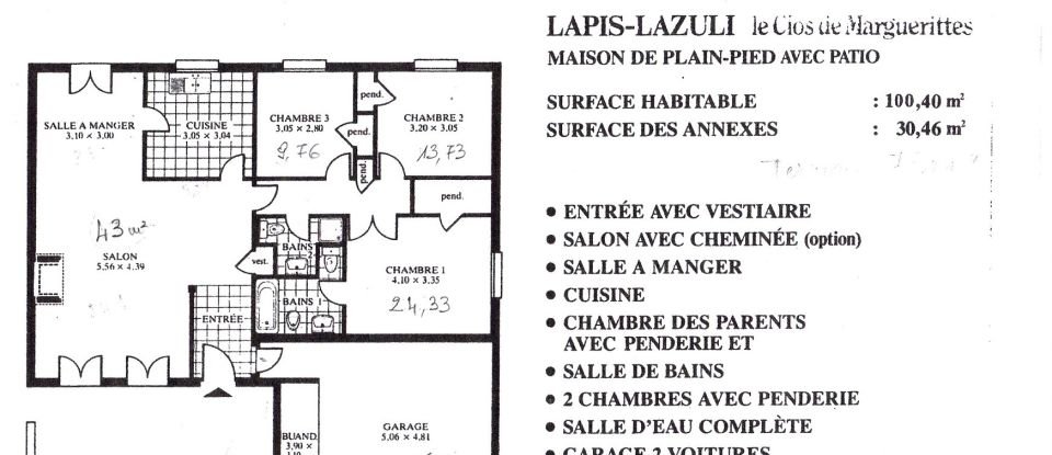 Maison traditionnelle 4 pièces de 100 m² à Marguerittes (30320)