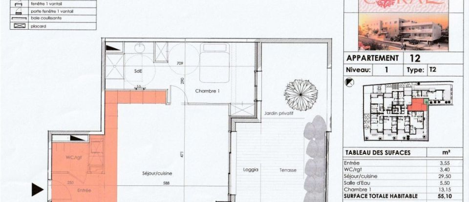 Apartment 2 rooms of 55 sq m in LE CAP D'AGDE (34300)