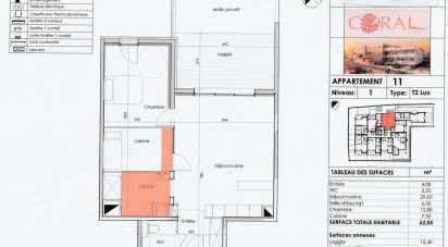 Appartement 2 pièces de 62 m² à LE CAP D'AGDE (34300)