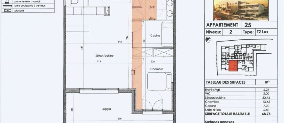 Appartement 2 pièces de 68 m² à LE CAP D'AGDE (34300)