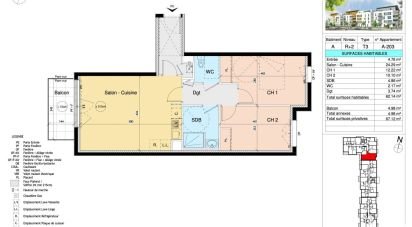 Appartement 3 pièces de 62 m² à Lucé (28110)