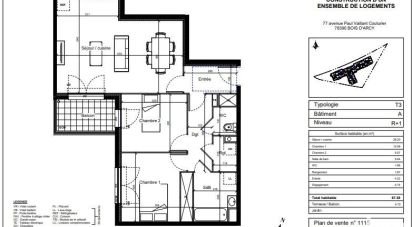 Apartment 3 rooms of 67 m² in Bois-d'Arcy (78390)