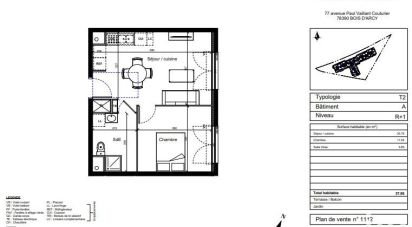 Apartment 2 rooms of 37 m² in Bois-d'Arcy (78390)