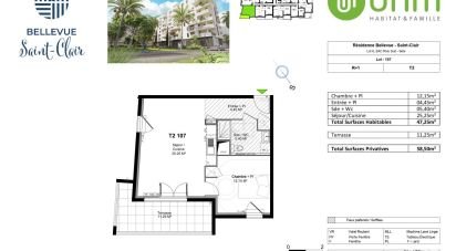 Appartement 2 pièces de 47 m² à Sète (34200)