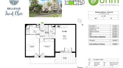 Appartement 3 pièces de 67 m² à Sète (34200)
