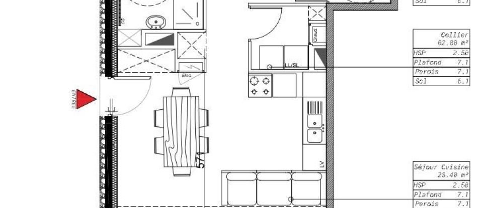 Apartment 3 rooms of 69 m² in Valmondois (95760)