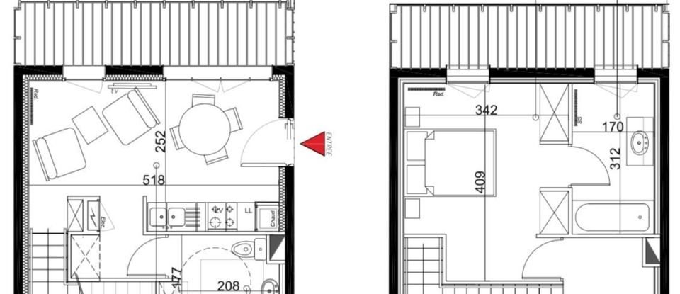 Apartment 2 rooms of 43 m² in Valmondois (95760)