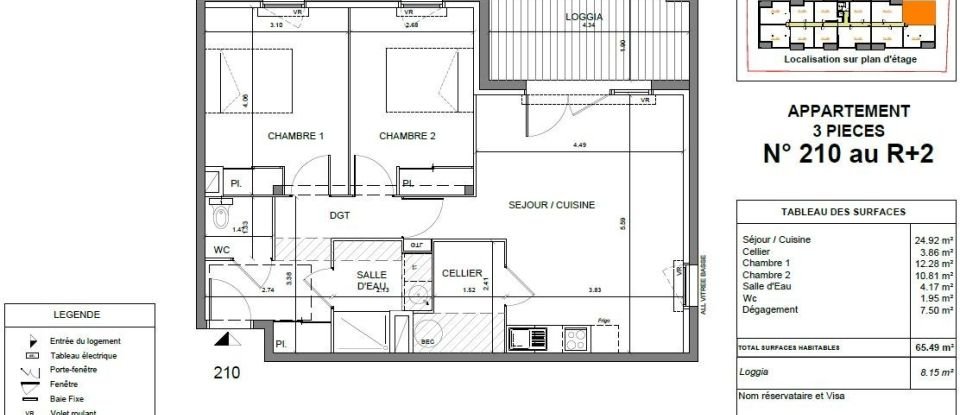Apartment 3 rooms of 65 m² in Agen (47000)