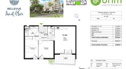 Apartment 3 rooms of 66 m² in Sète (34200)