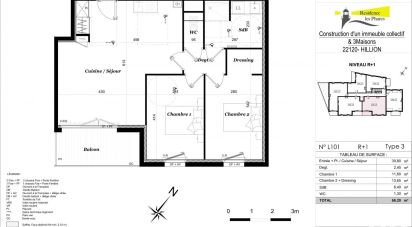 Appartement 3 pièces de 66 m² à Hillion (22120)