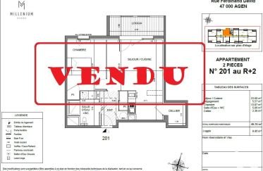 Appartement 2 pièces de 50 m² à Agen (47000)