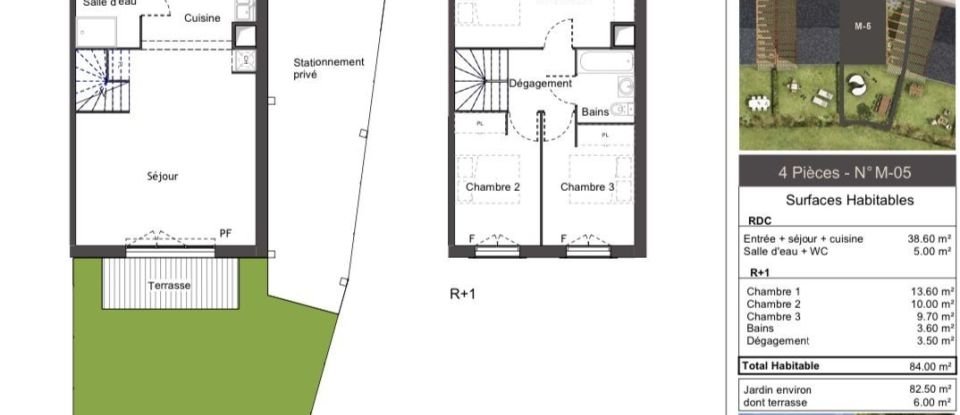 House 4 rooms of 84 m² in Villabé (91100)