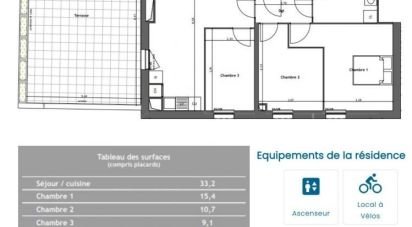 Appartement 4 pièces de 80 m² à Tours (37100)