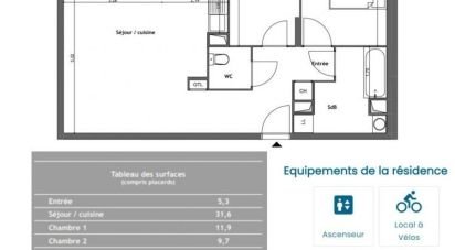 Appartement 3 pièces de 66 m² à Tours (37100)