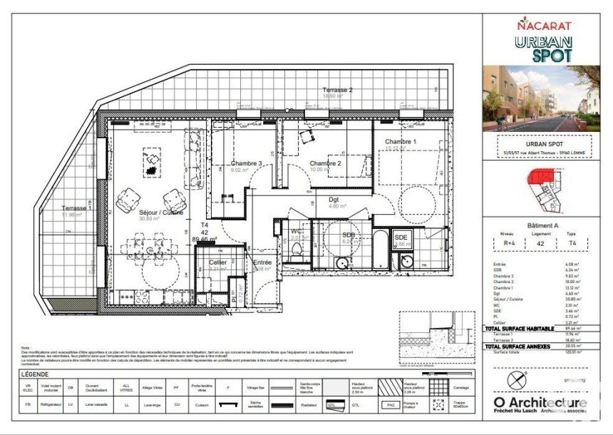 Appartement 4 pièces de 89 m² à LOMME (59160)