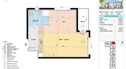 Appartement 2 pièces de 45 m² à Lucé (28110)