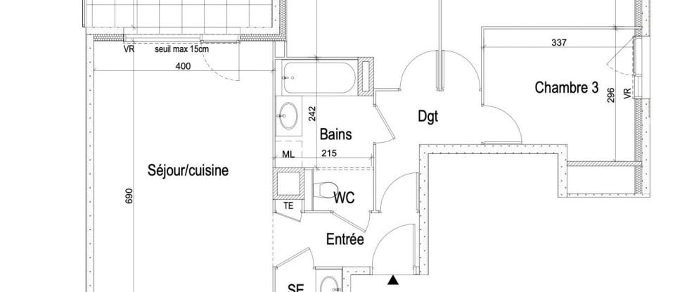 Appartement 4 pièces de 79 m² à Lyon (69008)