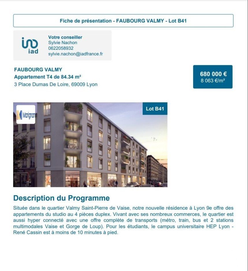Appartement 4 pièces de 89 m² à Lyon (69009)