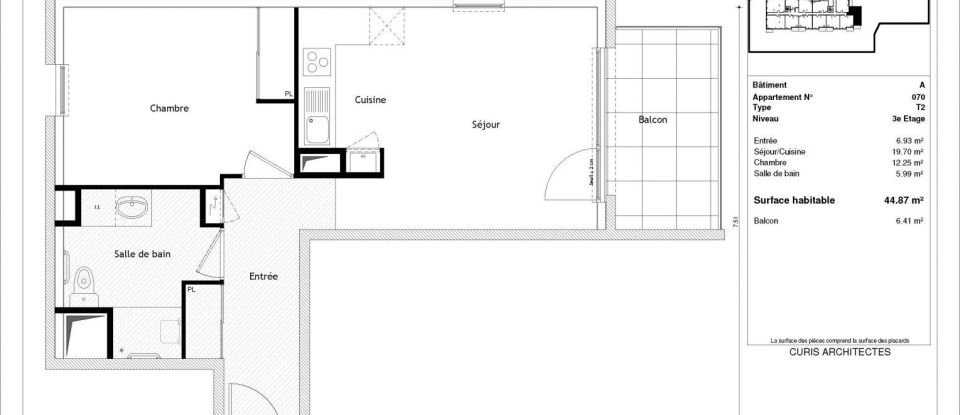 Appartement 2 pièces de 44 m² à Cessy (01170)