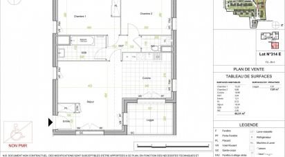Appartement 3 pièces de 65 m² à Dampmart (77400)