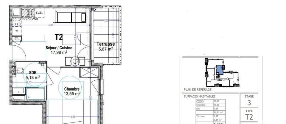 Appartement 2 pièces de 36 m² à Antibes (06160)