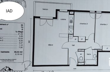 Appartement 3 pièces de 61 m² à Le Haillan (33185)