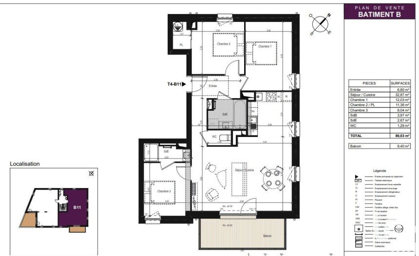 Apartment 4 rooms of 80 m² in Coupvray (77700)